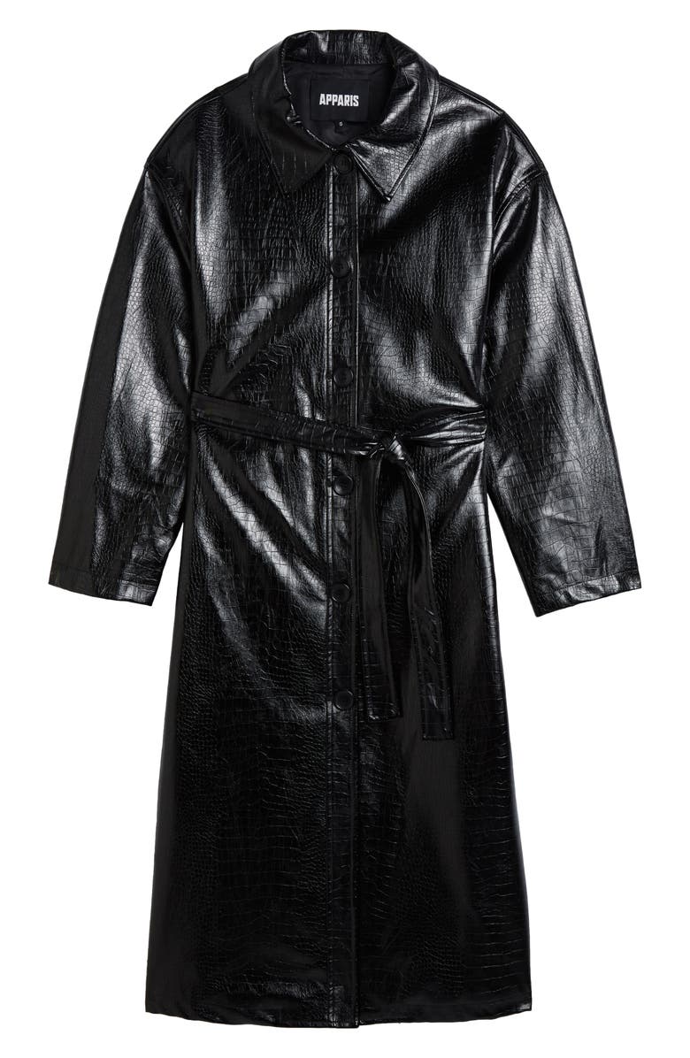 Apparis Nara Faux Leather Trench Coat, Alternate, color,