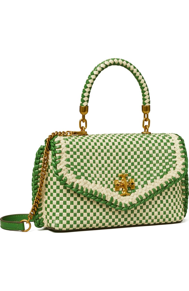 Tory Burch Mini Kira Woven Leather Top Handle Bag, Alternate, color,