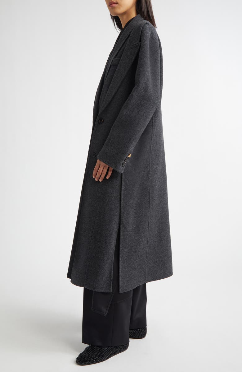 EENK Layered Effect Wool & Cashmere Longline Coat, Alternate, color, Charcoal Wool