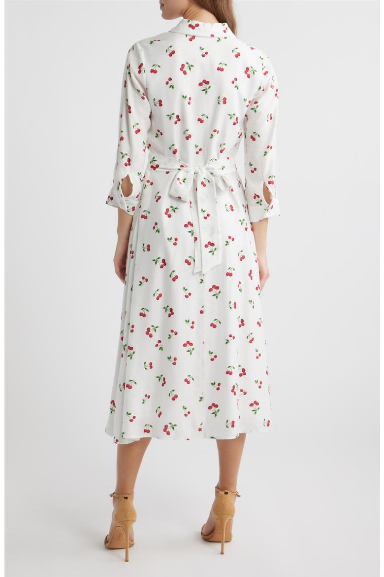 Long Sleeve Cherry Print Shirtdress, Alternate, color, CHERRY