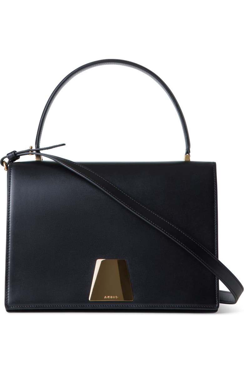 Akris Medium Alice Leather Top Handle Bag, Main, color, Black