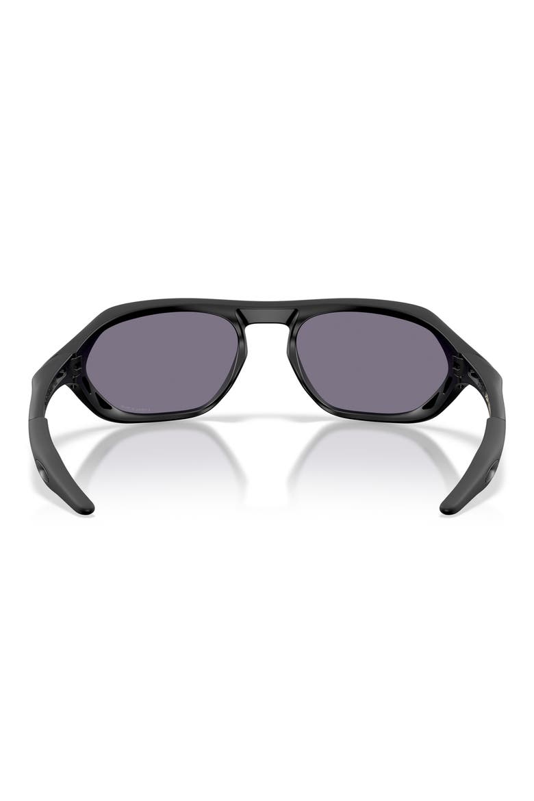 Cage Jacket 61mm Polarized Irregular Sunglasses, Alternate, color, MATTE BLACK / PRIZM GREY