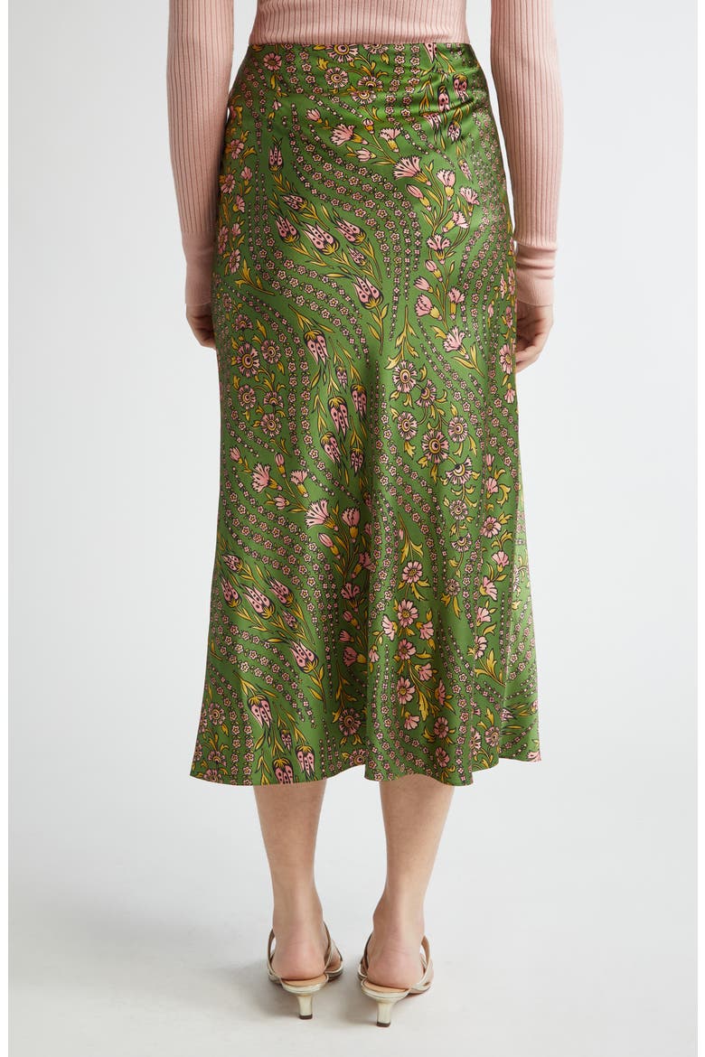Clover Floral Silk Blend Skirt, Alternate, color, LEMONGRASS MULTI