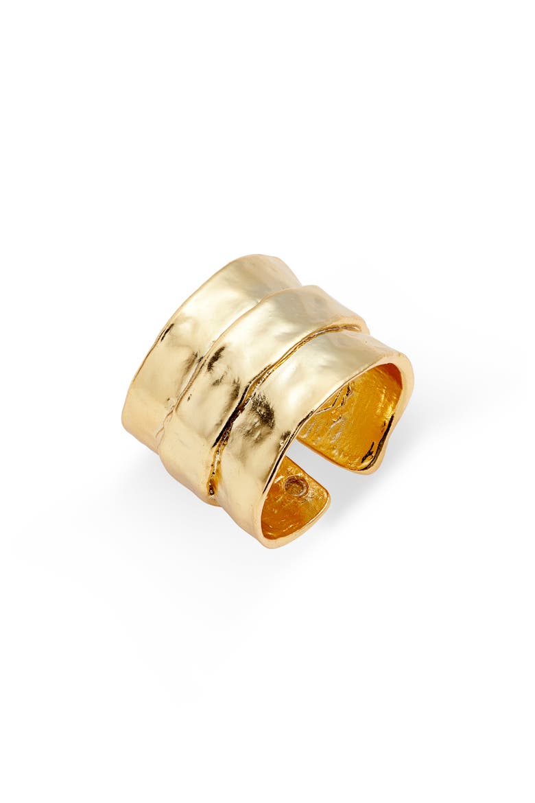 Parchment Textured Ring, Main, color, GOLD