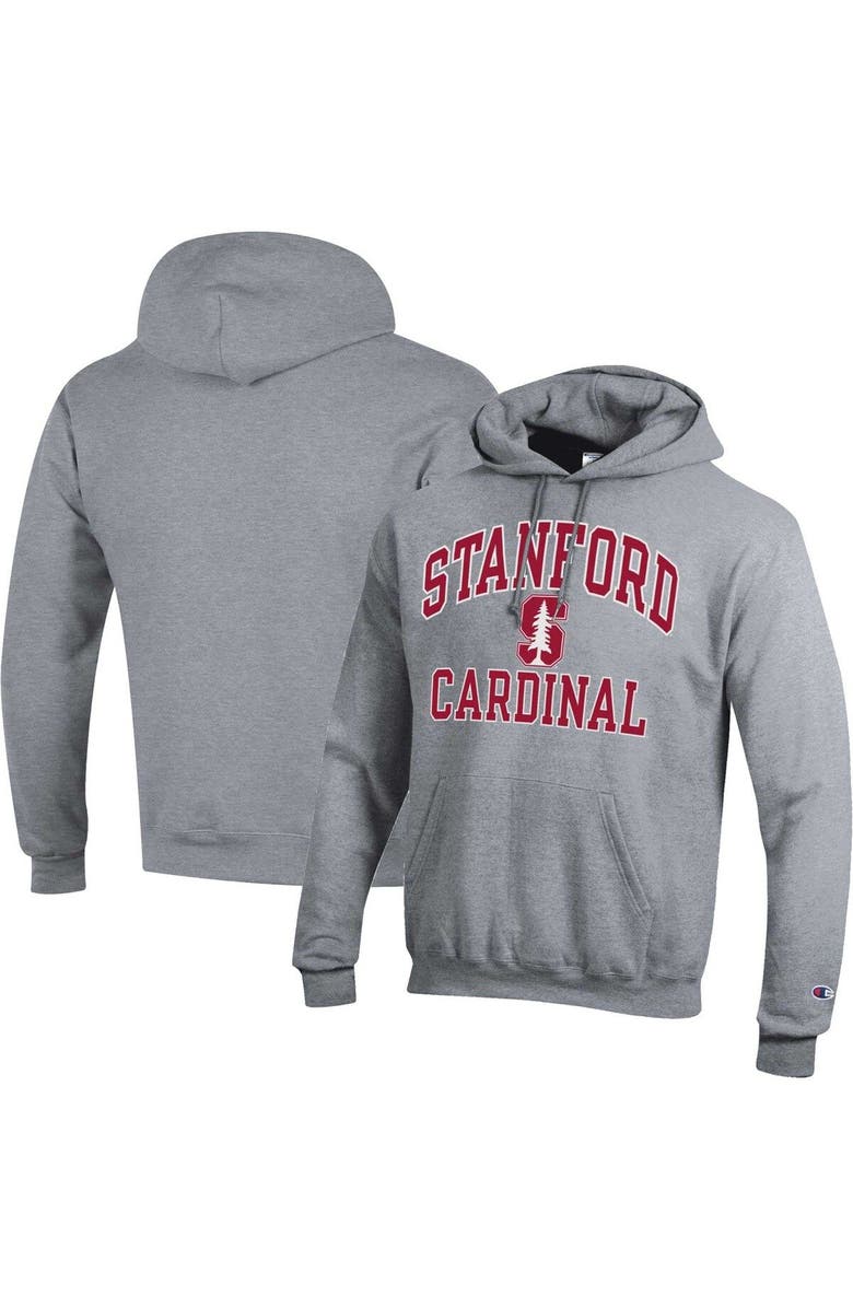 Champion Men's Champion Heather Gray Stanford Cardinal High Motor Pullover Hoodie, Main, color, Heather Gray