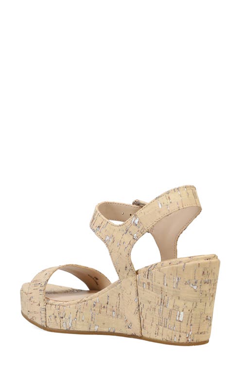 Pelle Moda Wiltz Ankle Strap Platform Wedge Sandal In White Washed