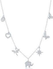 SIMONA Cubic Zirconia Pavé Charm Necklace