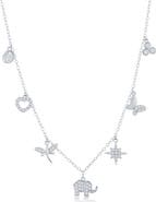 SIMONA Cubic Zirconia Pavé Charm Necklace