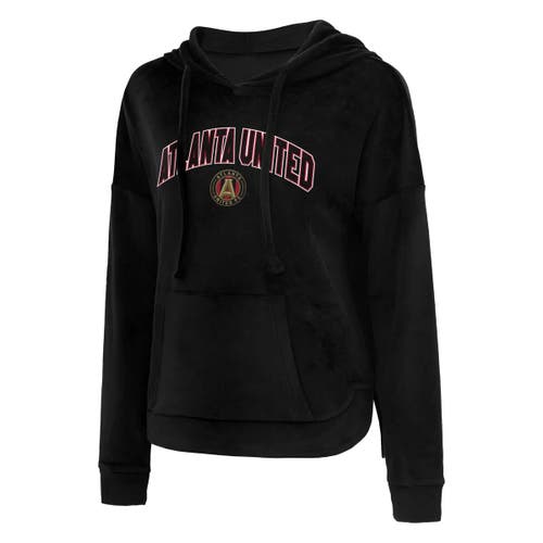 Concepts Sport Black Atlanta United Fc Intermission Velour Pullover Hoodie