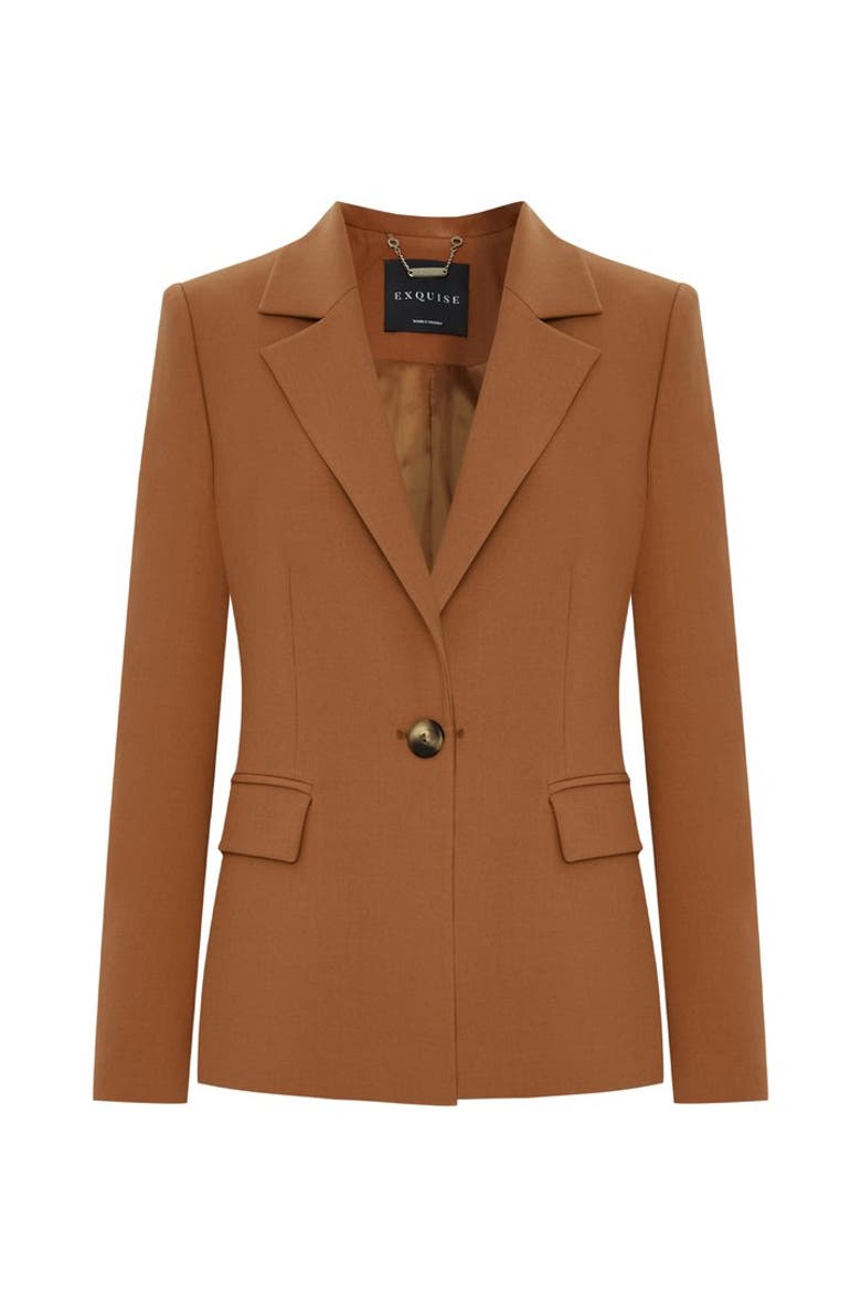 Alona Blazer Jacket, Alternate, color, CINNAMON