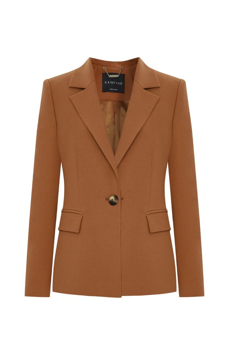 Exquise Alona Blazer Jacket, Alternate, color, Cinnamon