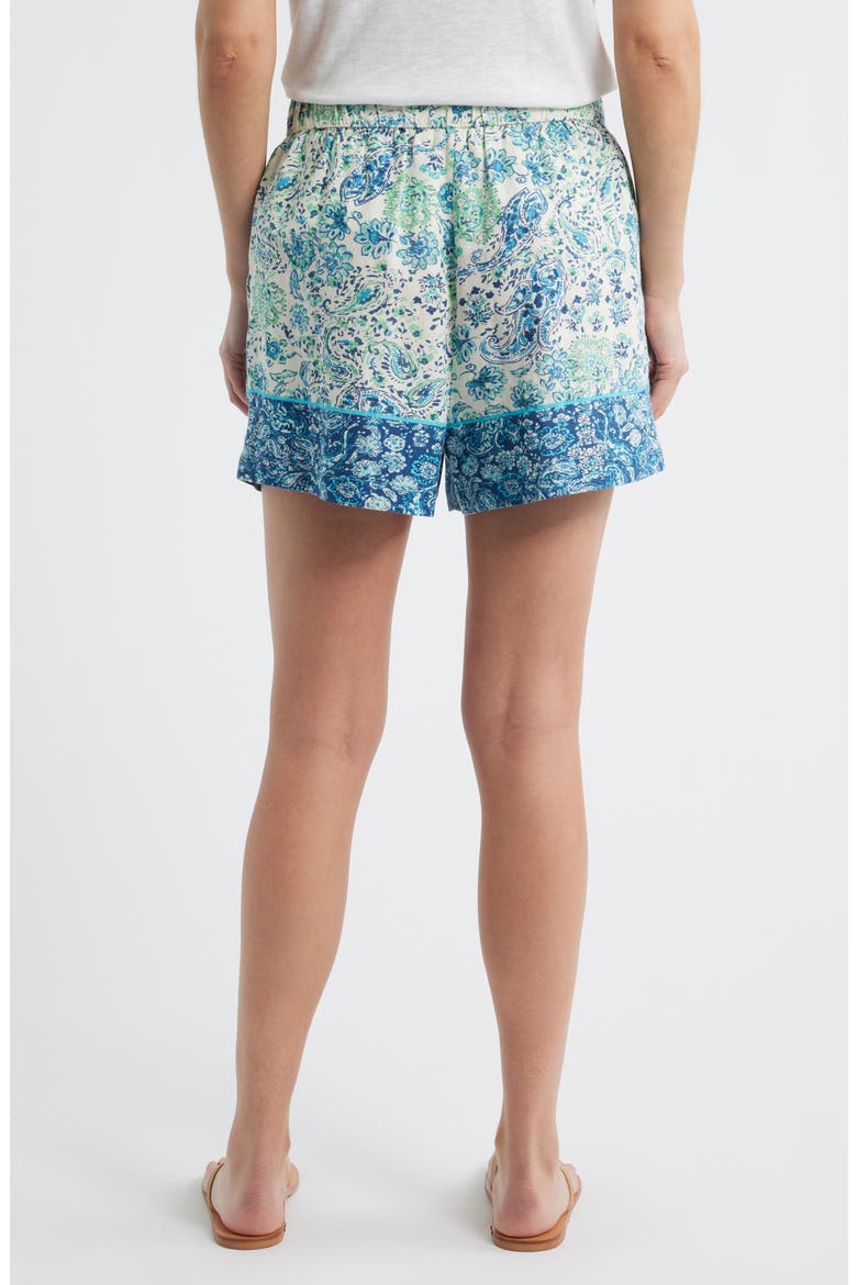 Paisley Print Shorts, Alternate, color, CADET BLUE/ BLUE GROTTO