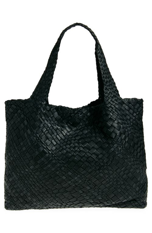 Sam Edelman Large Priya Woven Leather Tote In Black