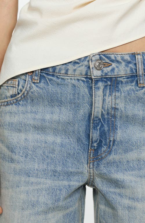 Mango Low Rise Straight Leg Jeans In Blue