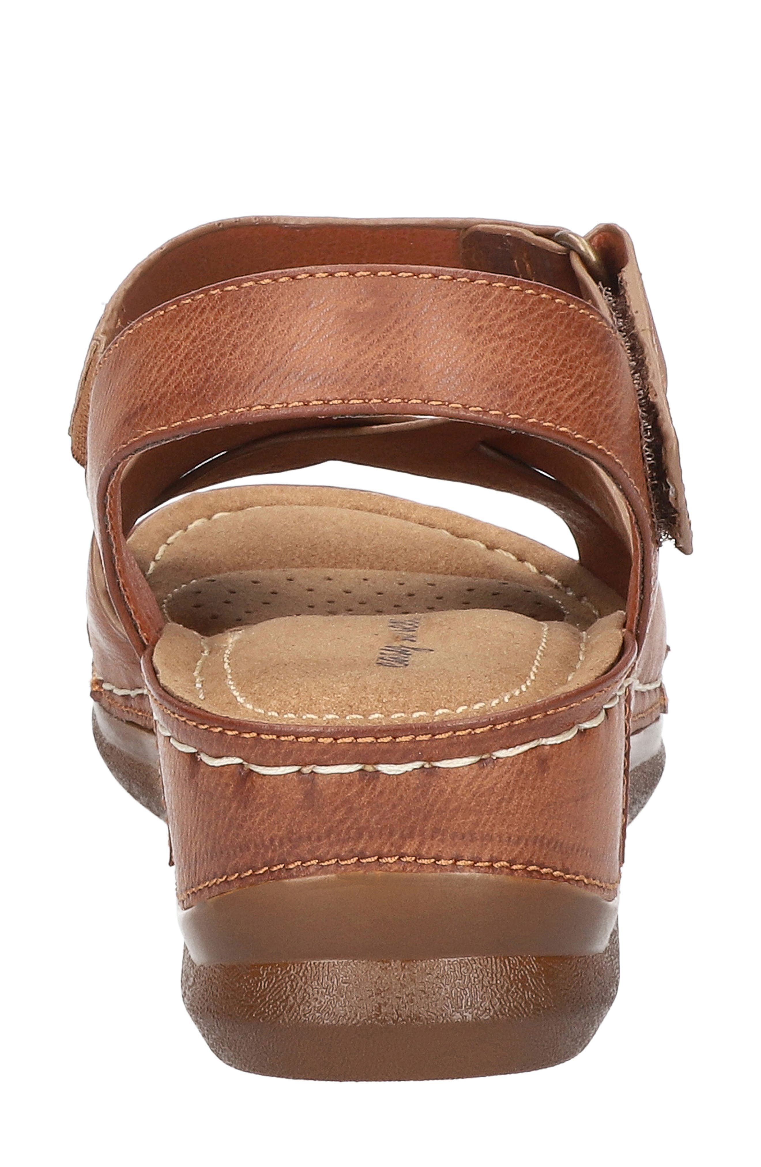 Lani Faux Leather Wedge Sandal, Alternate, color, TAN