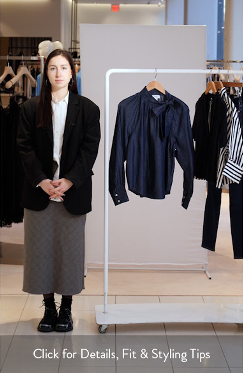 Denim Tie Neck Top, sales video thumbnail