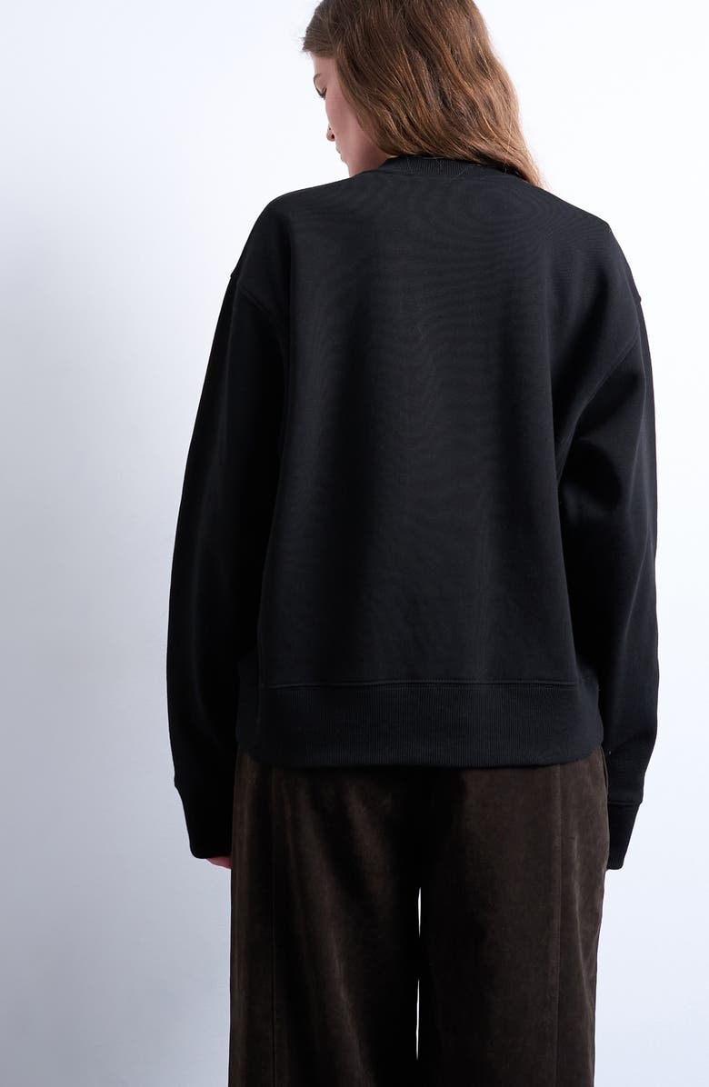 Topshop Ultimate Oversize Cotton Blend Sweatshirt, Alternate, color, Black