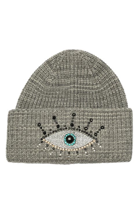 Beaded Evil Eye Beanie