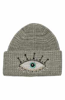 Kurt Geiger London Beaded Evil Eye Beanie