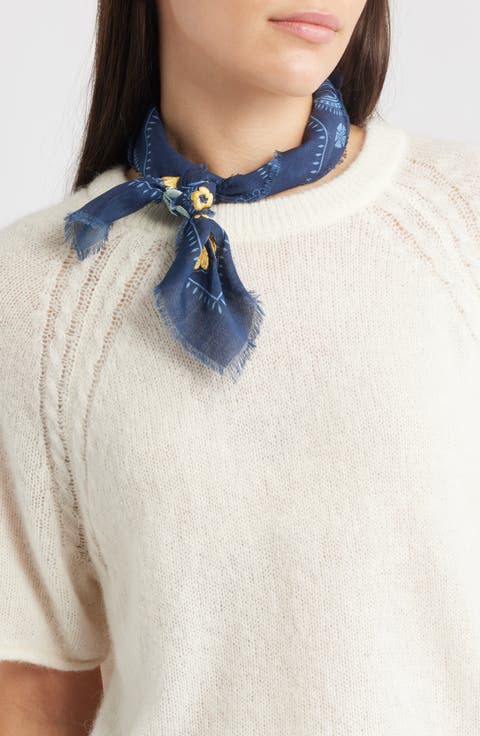 Floral Embroidered Bandana