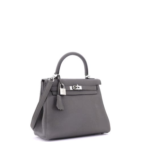 Pre-owned Hermes Hermes Kelly Handbag Grey Togo With Palladium Hardware 25 In Gray