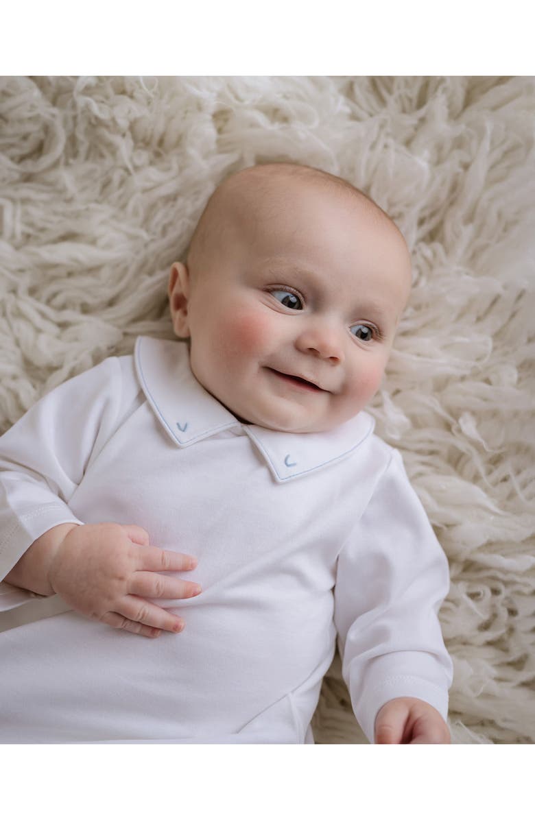 Cuclie Embroidered Collar Day Gown, Alternate, color, White And Blue