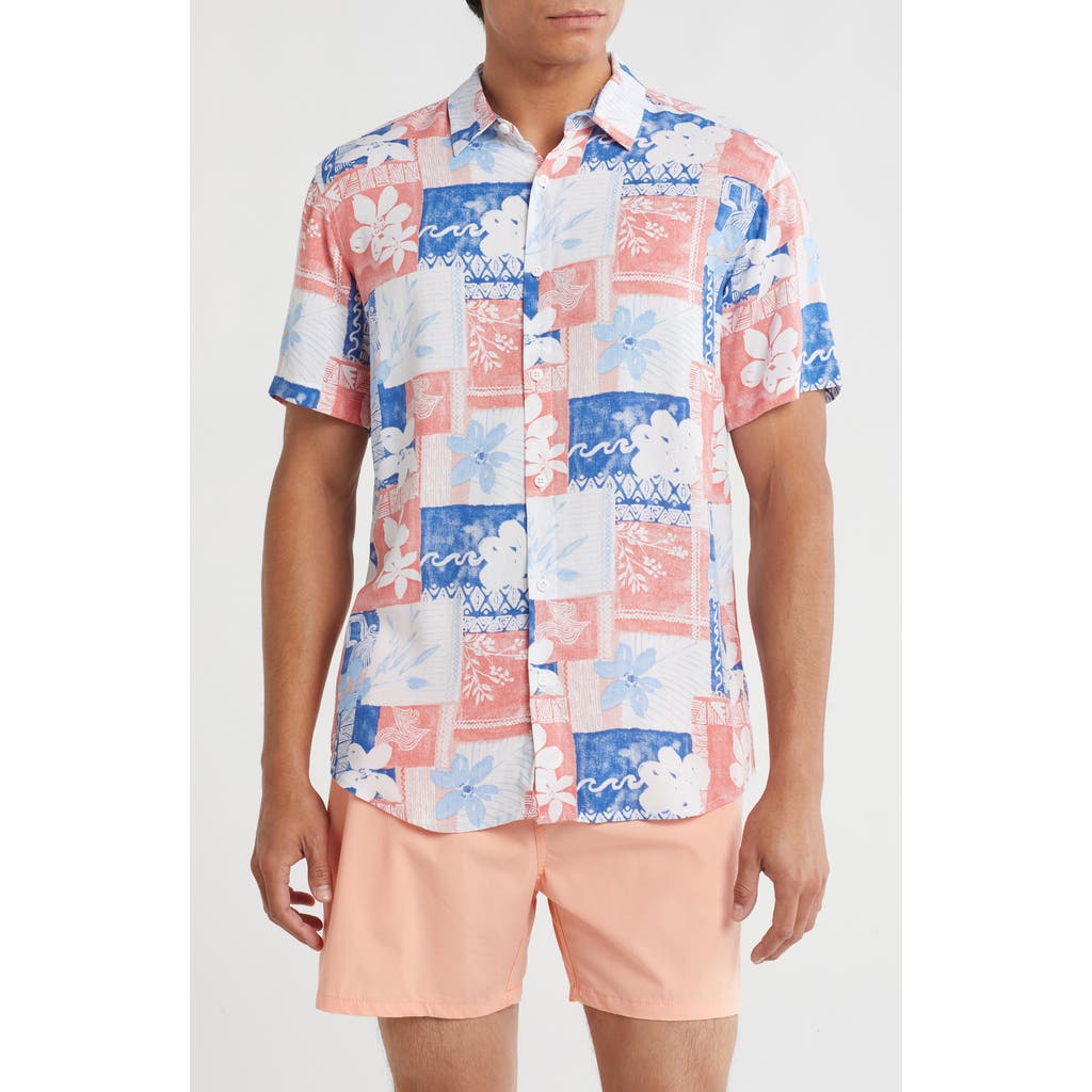 Vintage Summer Short Sleeve Button-down Shirt In Multi