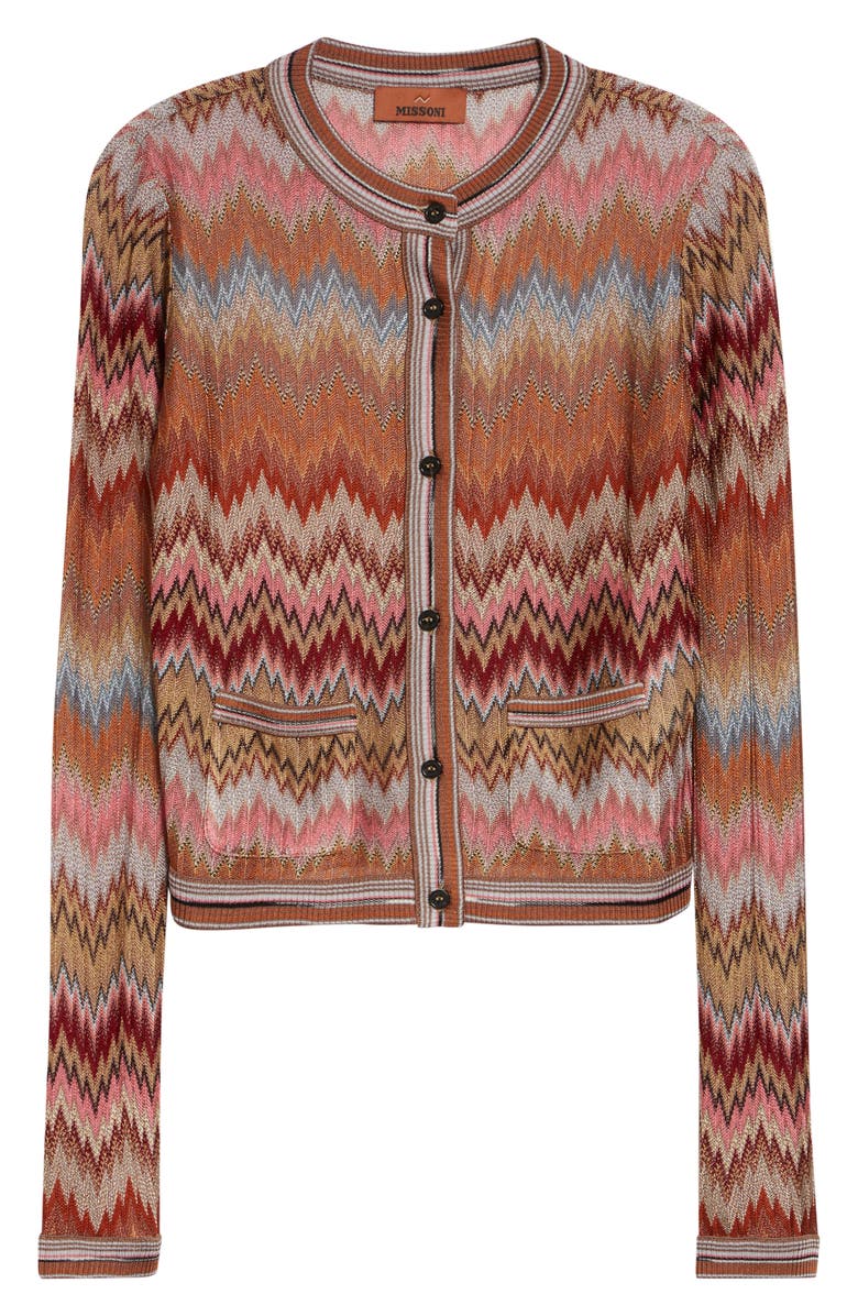 Missoni Snakeskin Pattern Chevron Cardigan, Alternate, color, Multi Camel White Pink