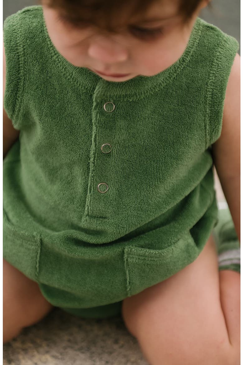 Classic Terry Bubble Romper, Alternate, color, GRASS