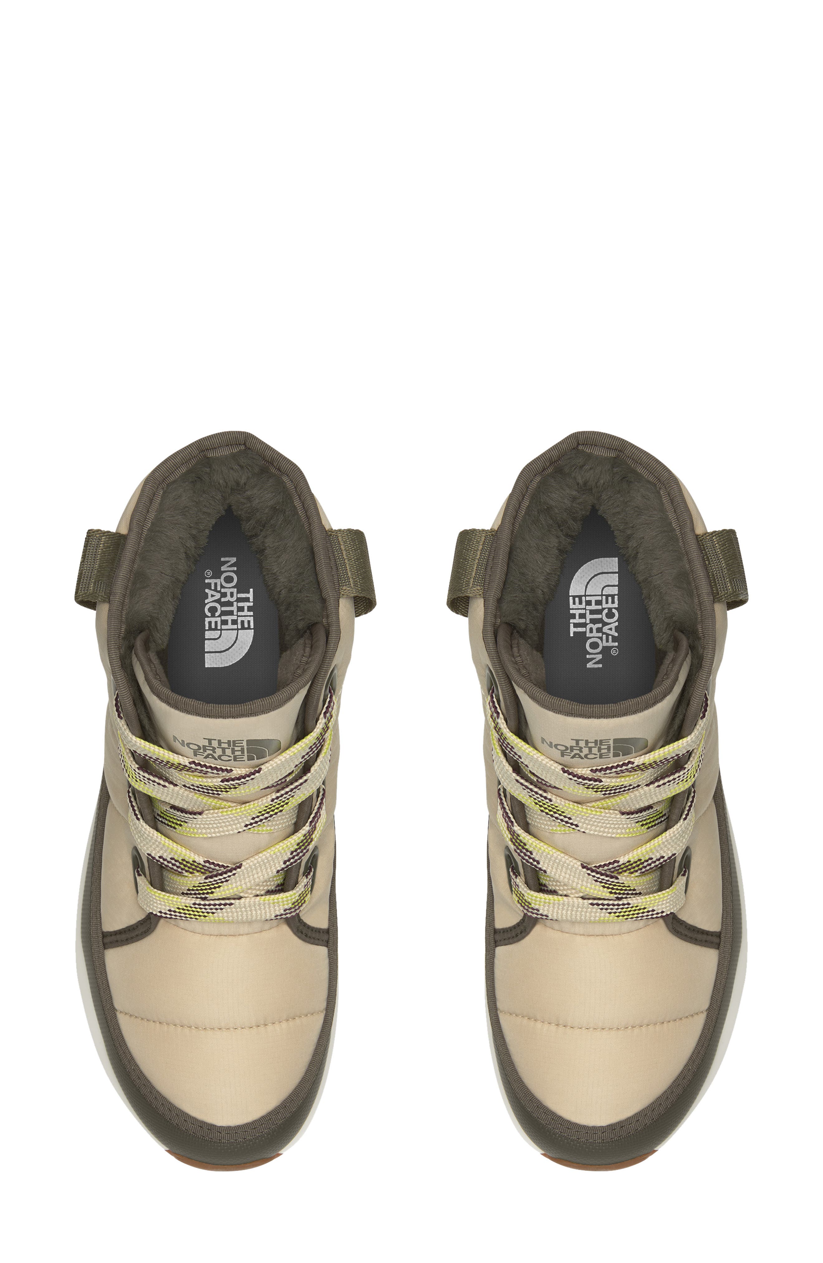 The North Face ThermoBall<sup>™</sup> Luxe Faux Fur Lined Waterproof Boots, Alternate, color, Gravel/ Forest Olive