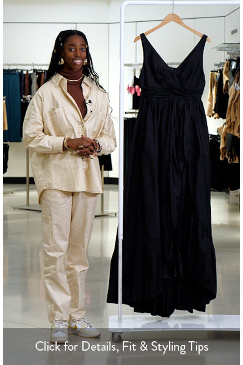 Sleeveless Taffeta High-Low Ruffle Gown video