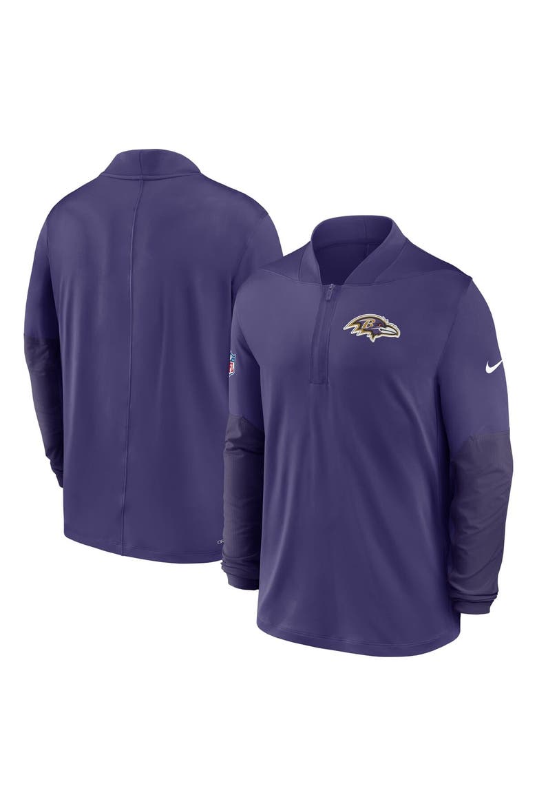 Men's Nike Purple Baltimore Ravens Sideline Dri-FIT Half-Zip Pullover, Alternate, color, Purple