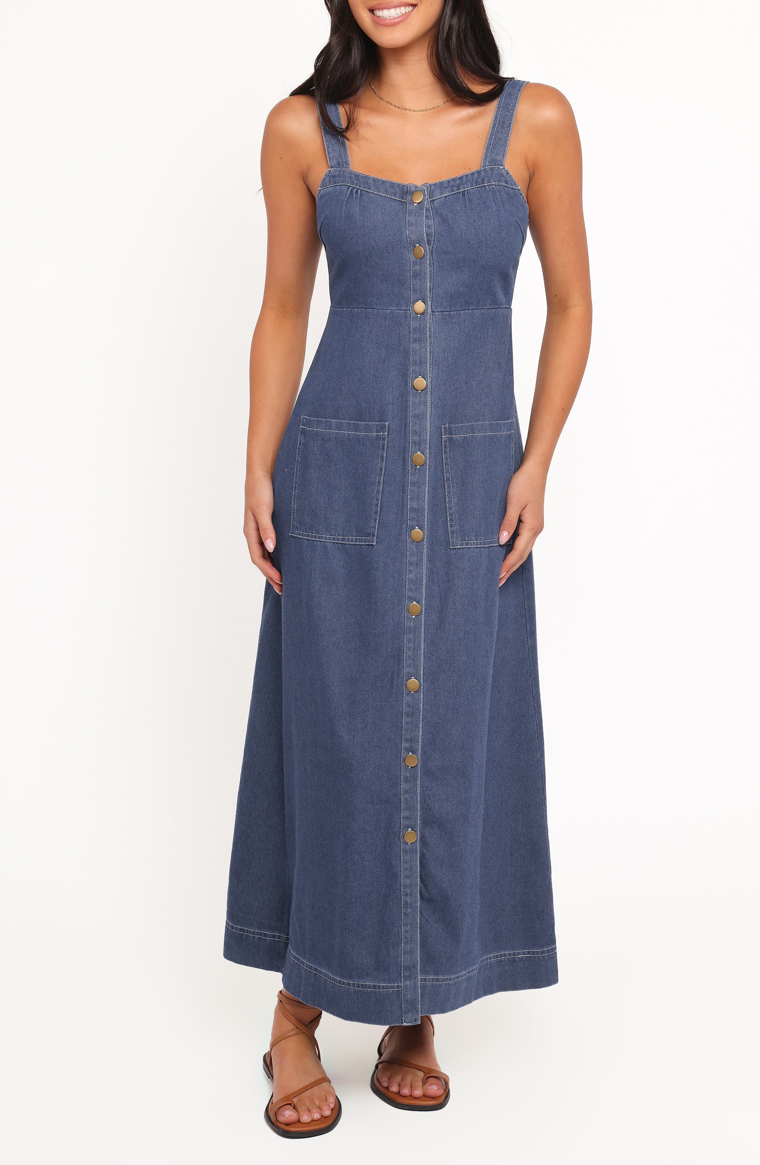 selected MID BLUE DENIM