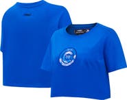 PRO STANDARD Women's Pro Standard Royal Chicago Cubs Painted Sky Boxy Cropped T-Shirt