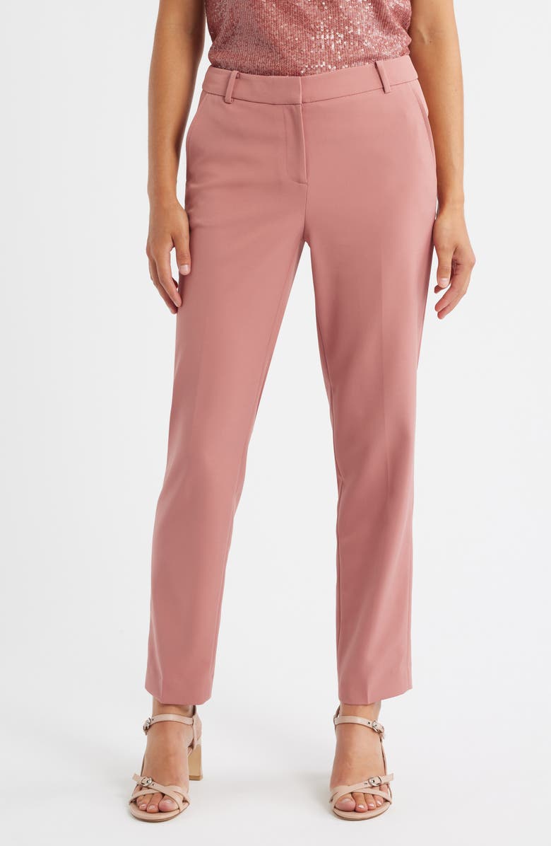 Anne Klein Straight Leg Ankle Pants, Main, color, Soft Primrose