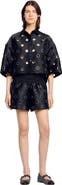 SANDRO Oversized shirt with rhinestones holes