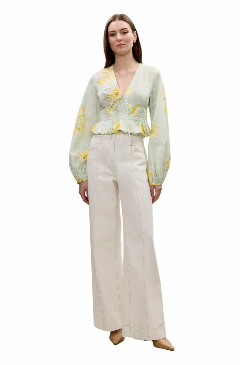 Yara Poplin Blouse, Main, color, SAGE COMBO