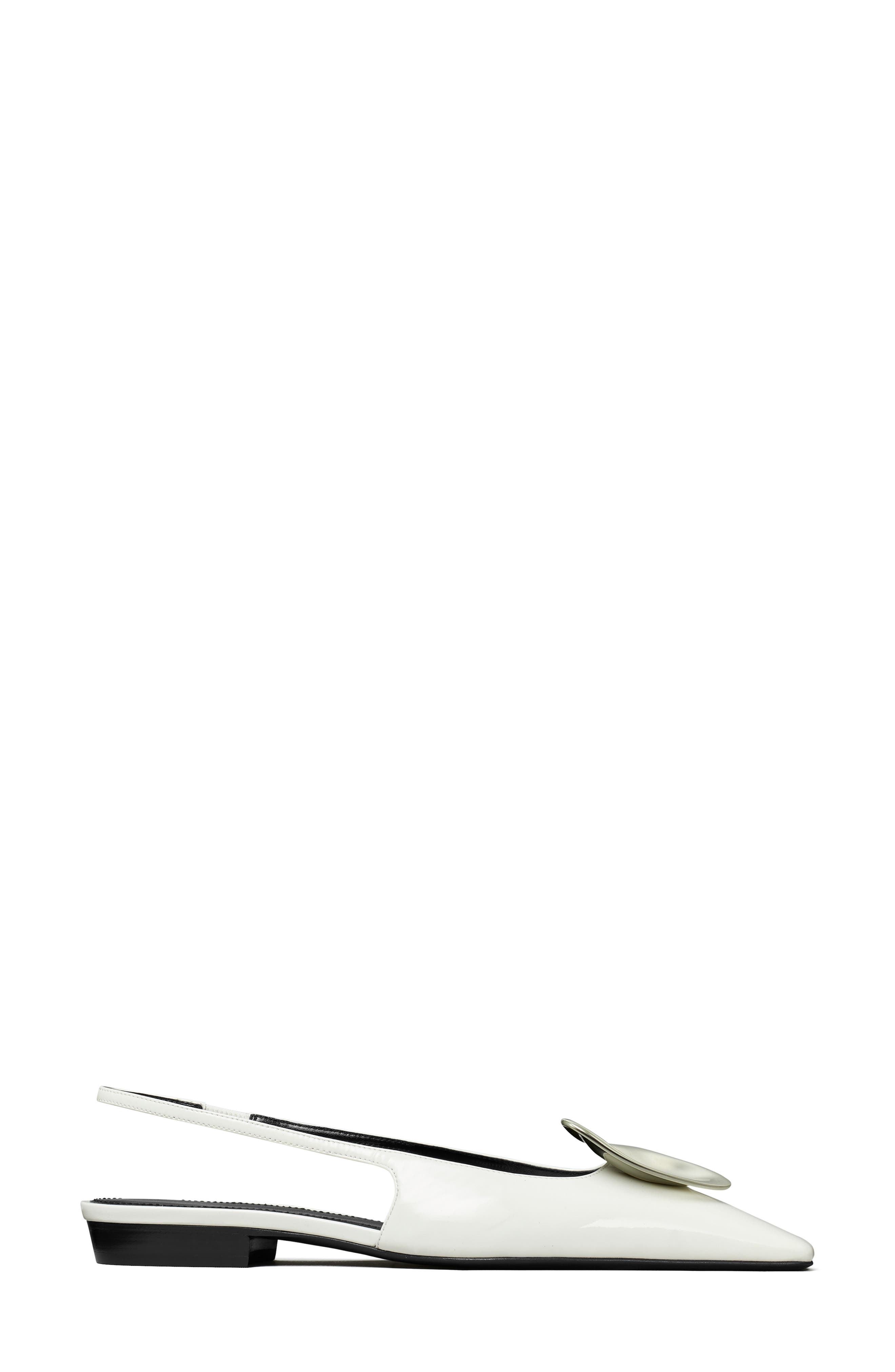 Tory Burch Patos Slingback Flat, Alternate, color, Cloud / Silver