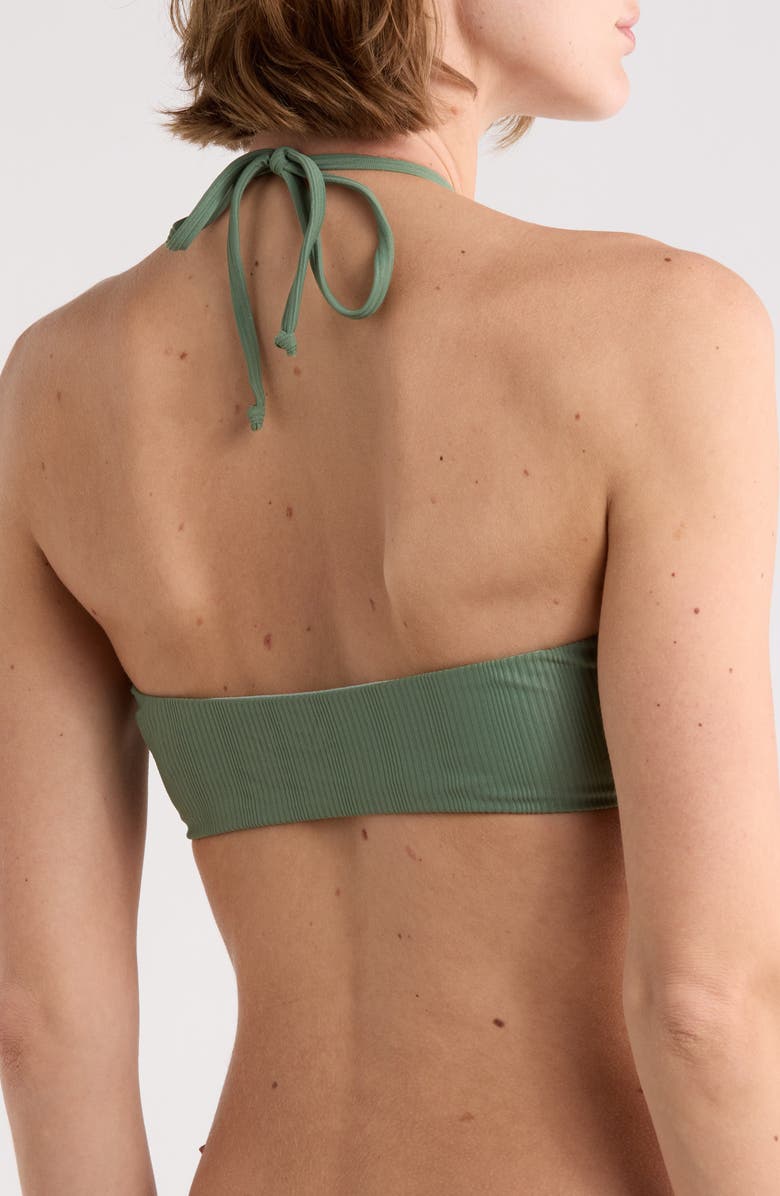 Dippin Daisys Amalfi Halter Bikini Top, Alternate, color, Avocado Rib