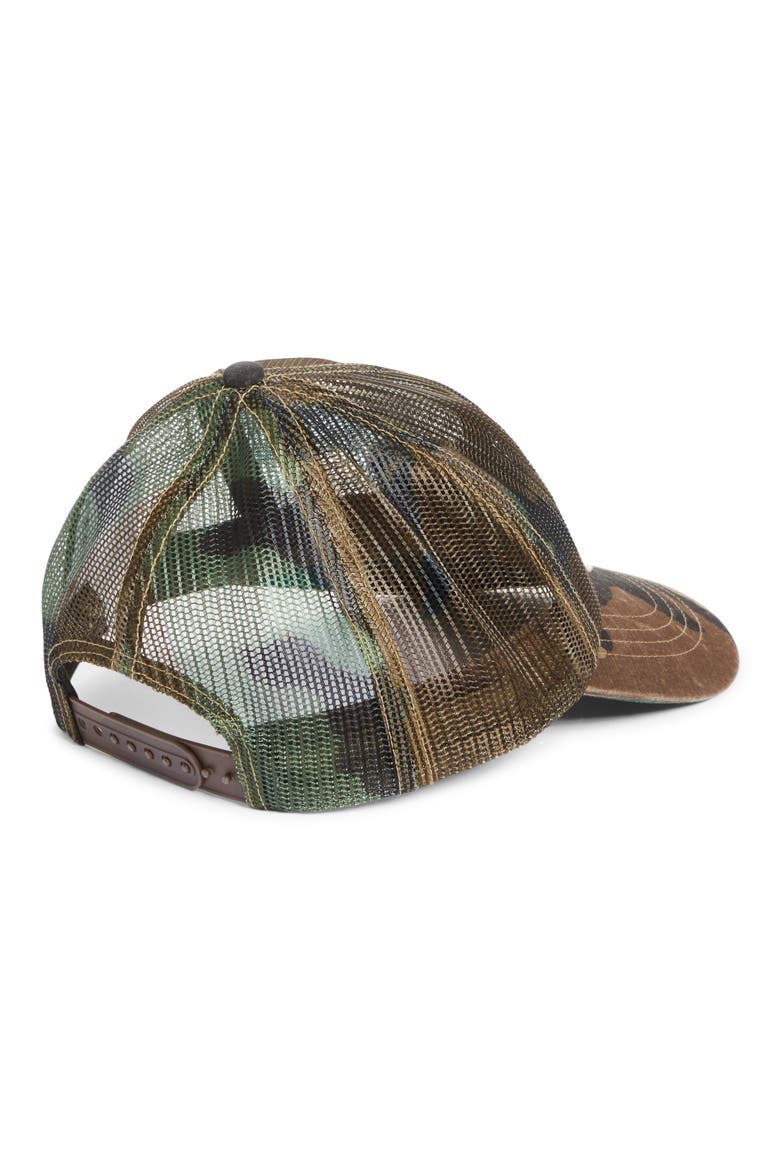 Logo Patch Camo Print Snapback Trucker Hat, Alternate, color, WOODLAND CAMO