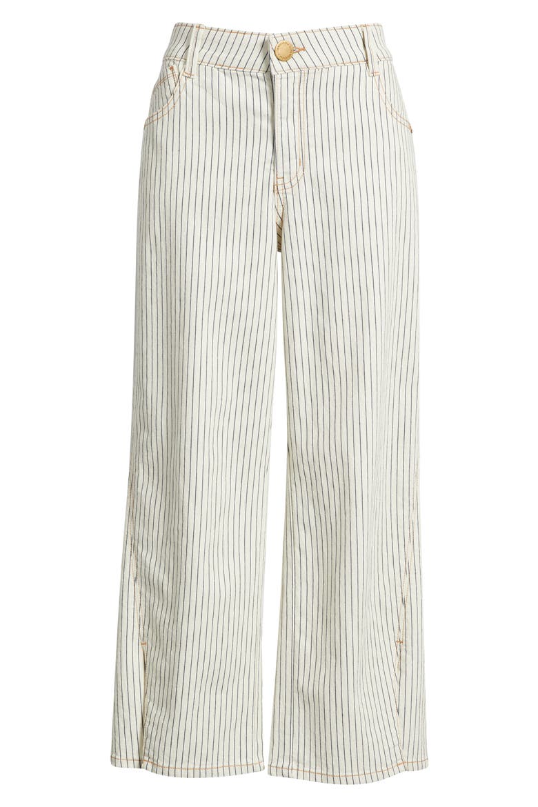 Sam High Waist Ankle Wide Leg Jeans, Alternate, color, BLANCHED ALMOND/ NAVY