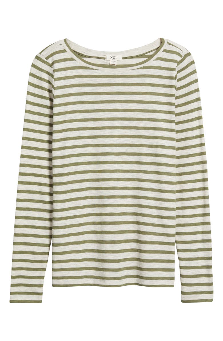 NZT by NIC+ZOE Stripe Cotton Blend T-Shirt, Alternate, color, Green Multi