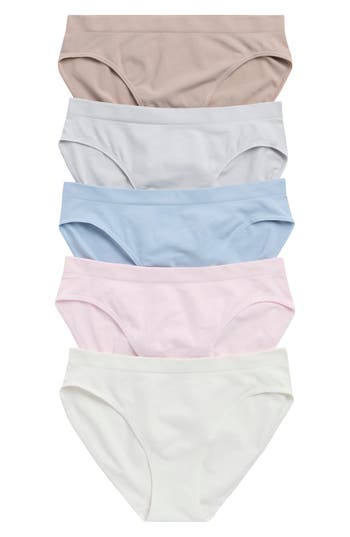 Yogalicious Soft Smoothing Seamless 5-pack Assorted Briefs In Earth And Air Multi 2