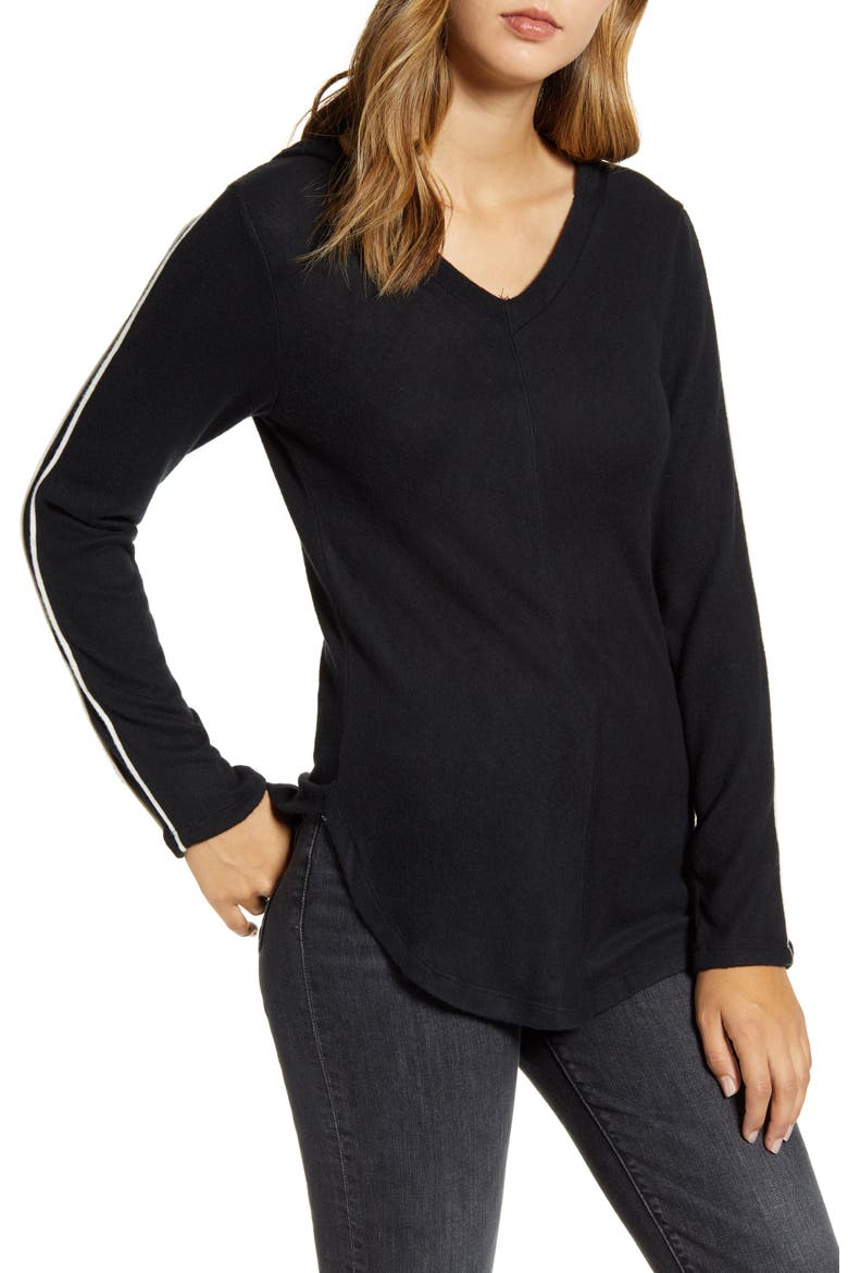 Sweater Hoodie, Main, color, BLACK