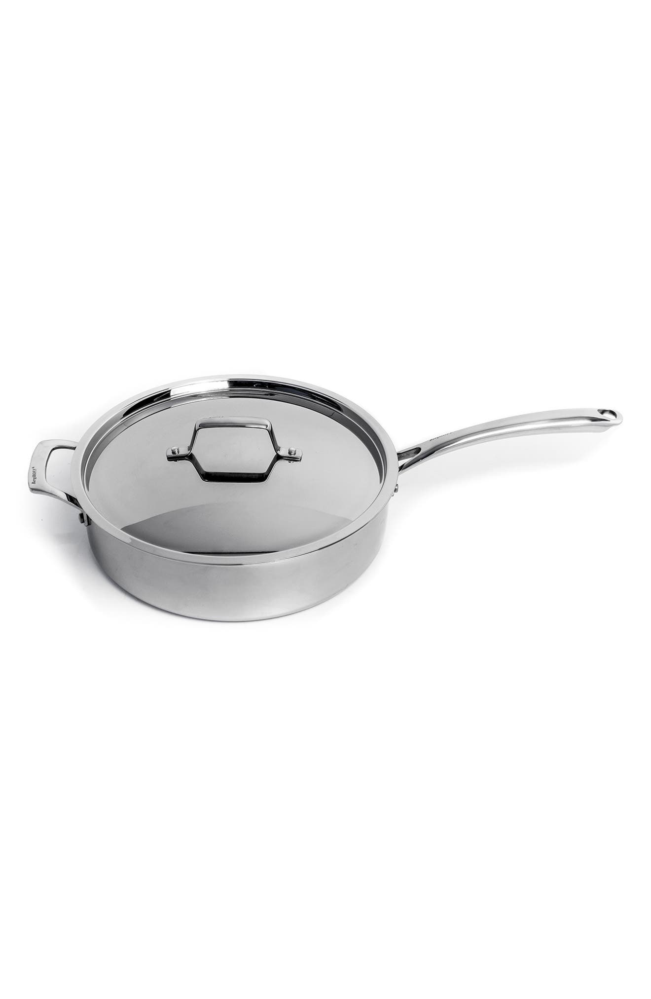 BergHOFF Professional Stainless Steel 10/18 Tri-Ply 5.2 Qt Saute Pan and SS Lid, 11"