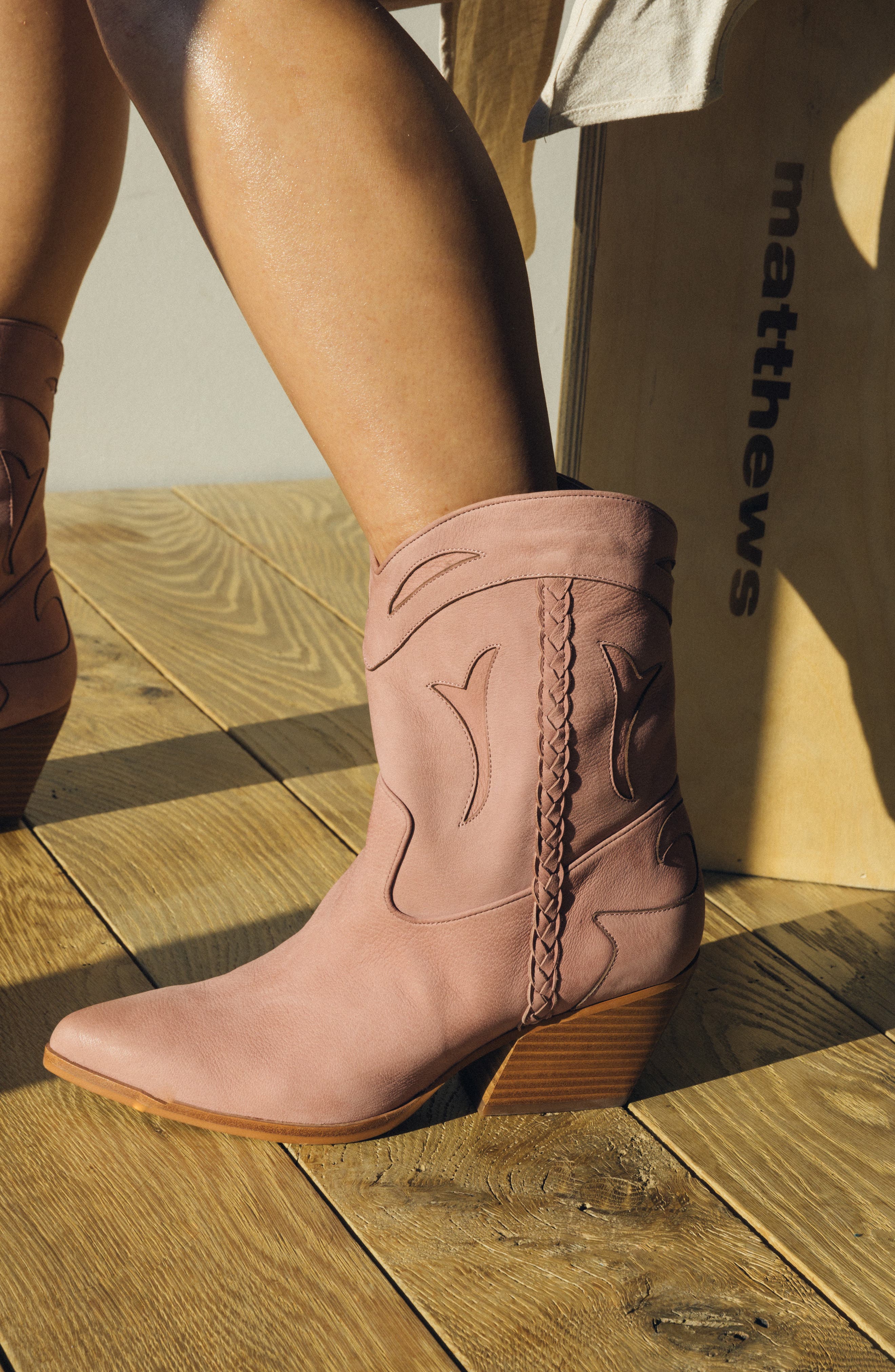 Loral Western Boot, Alternate, color, ROSE NUBUCK