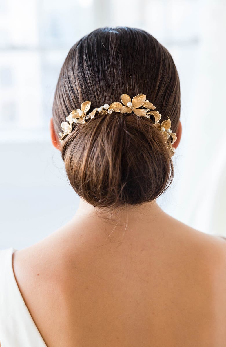 Brides & Hairpins Noemie Halo Crown Comb, Alternate, color, Gold
