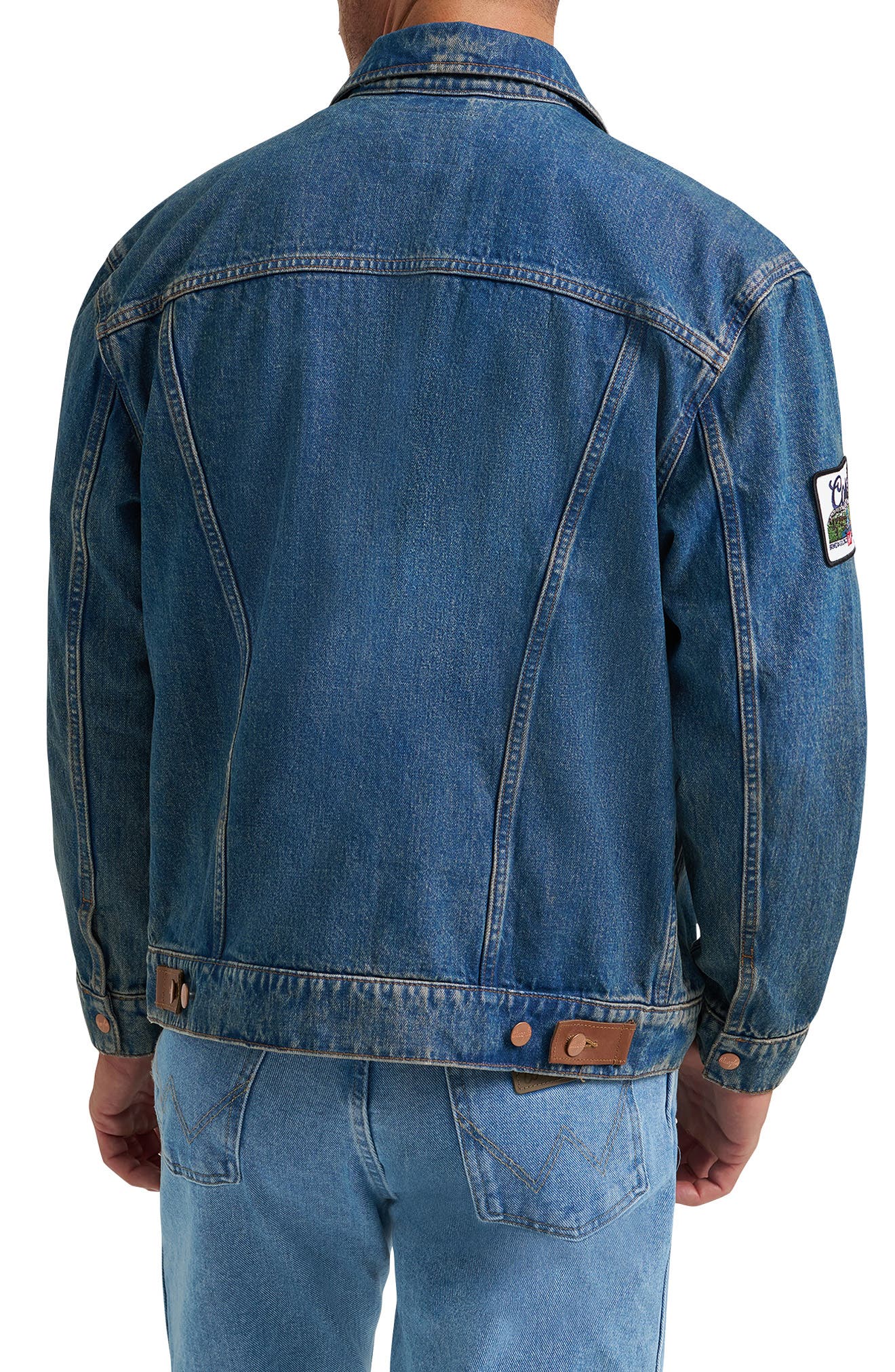 Logo Patch Denim Trucker Jacket - image 2
