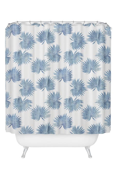 Sun Palm Chambray Shower Curtain