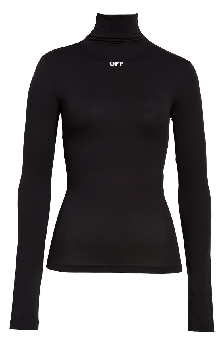 Off-White Second Skin Logo Turtleneck Top, Alternate, color, 